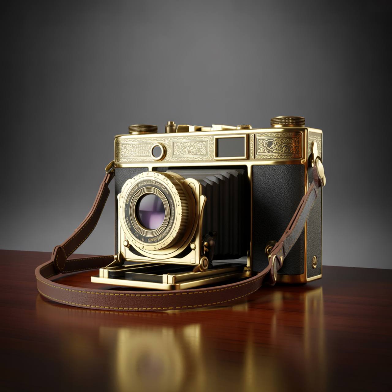 Detailed vintage camera 3D model